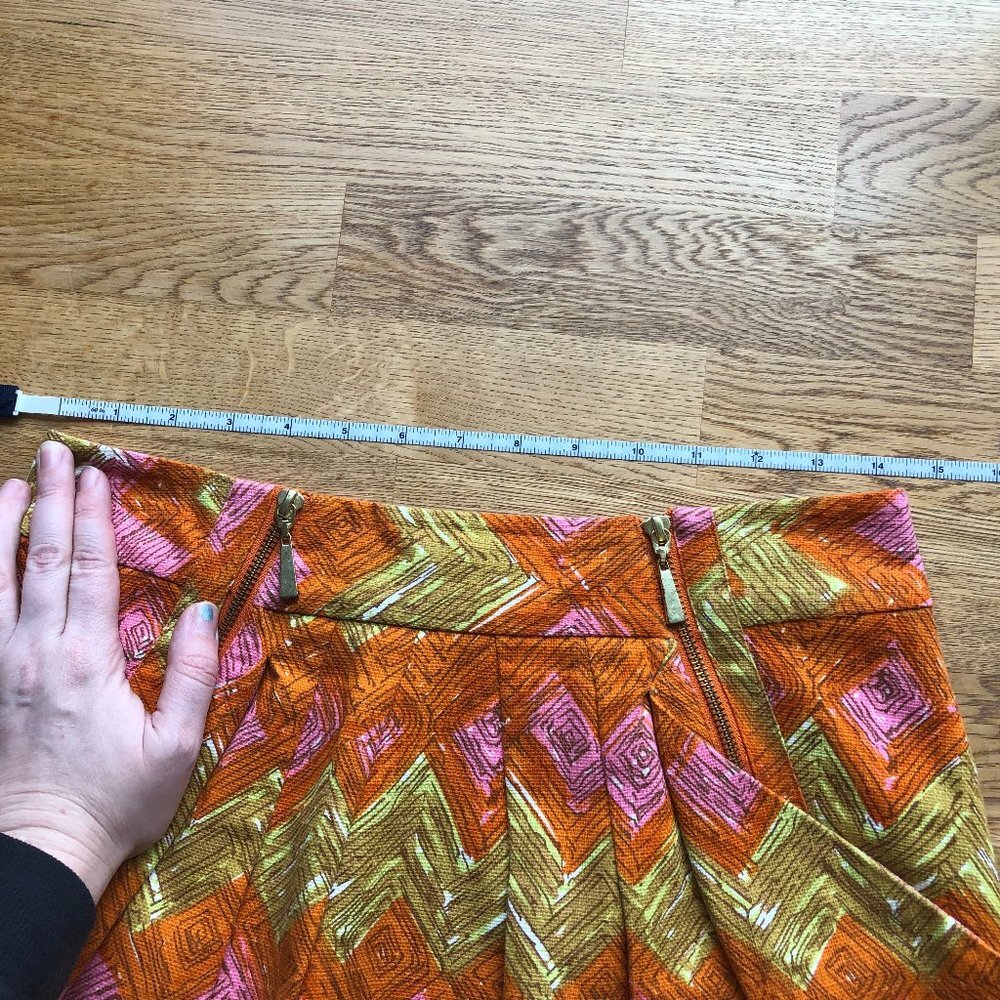 Beth Bowley Ikat Pattern Skirt Pink Orange Size 4 - Picture 11 of 12